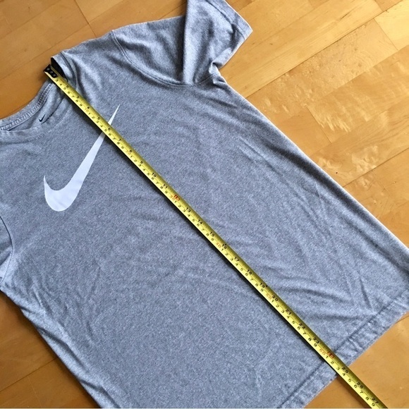 Nike Logo Short Sleeve Tee, Gray, White, Size XL (Youth) - Picture 11 of 16